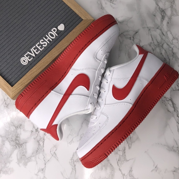 Nike Air Force 1 - Red - White - Picture 3 of 4